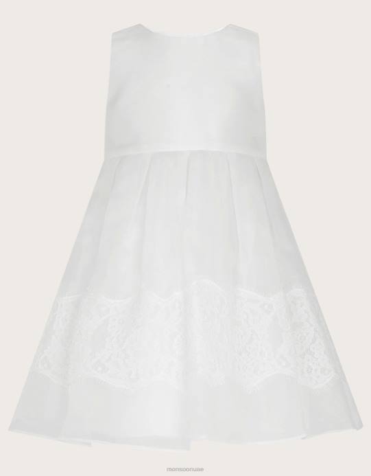 Monsoon بنت فستان التعميد من الدانتيل للأطفال من ألوفيت D68H2100 ملابس أبيض