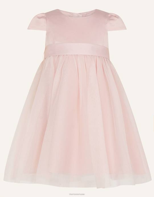 Monsoon بنت فستان وصيفة العروس من التول للأطفال D68H2103 ملابس لون القرنفل