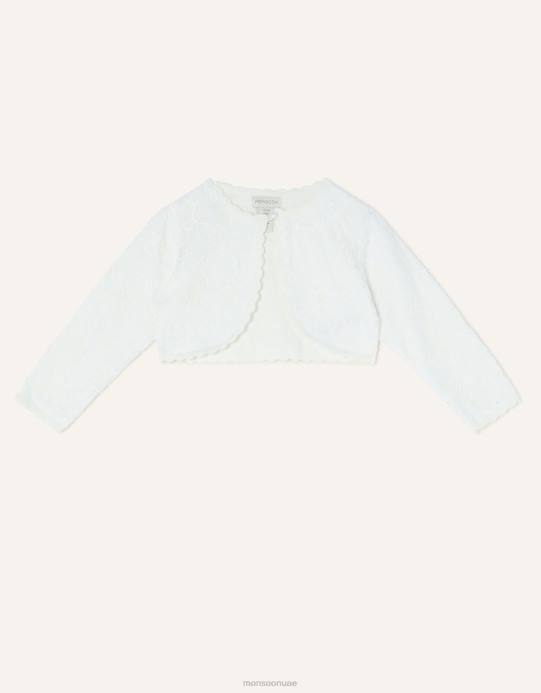 Monsoon بنت سترة الدانتيل الطفل D68H2106 ملابس عاج