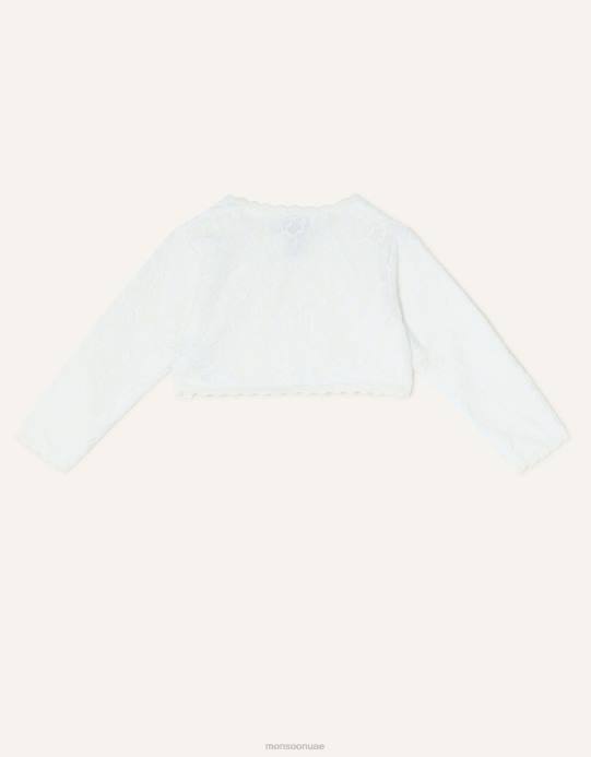 Monsoon بنت سترة الدانتيل الطفل D68H2106 ملابس عاج