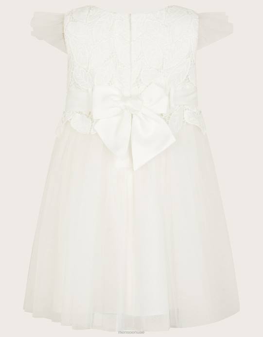 Monsoon بنت فستان تول من الدانتيل للأطفال من أوفيليا D68H2113 ملابس عاج
