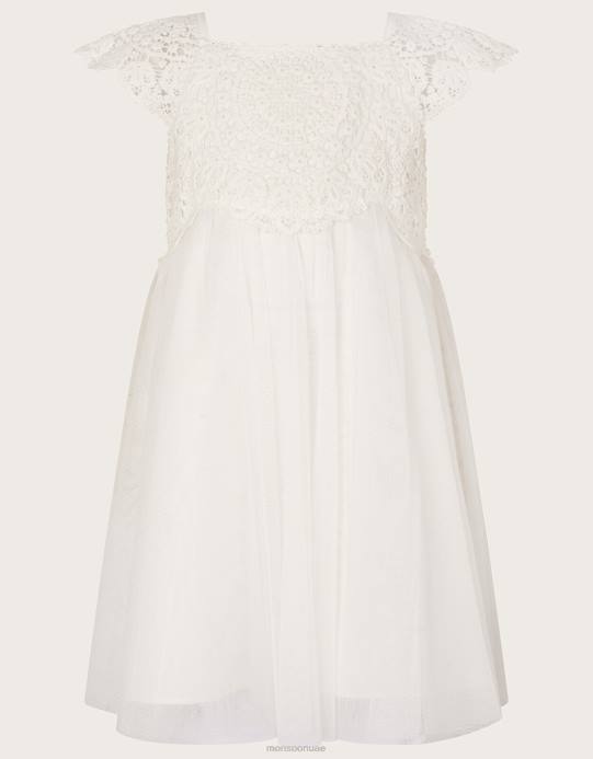 Monsoon بنت فستان بيبي استيلا D68H2114 ملابس عاج