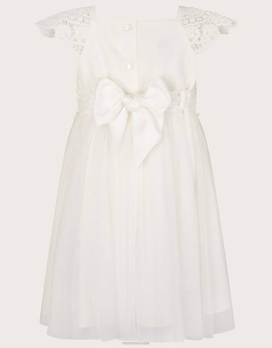 Monsoon بنت فستان بيبي استيلا D68H2114 ملابس عاج