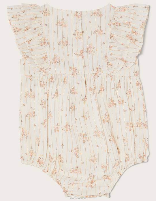 Monsoon أطفال رومبير مكشكش لامع للأطفال حديثي الولادة D68H2115 ملابس ذهب