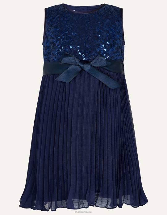 Monsoon بنت فستان طفل كيتا D68H2124 ملابس الأزرق الداكن)