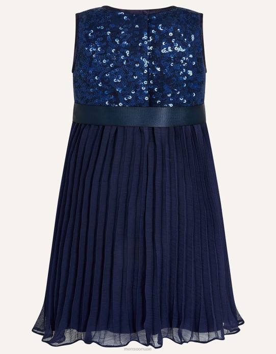 Monsoon بنت فستان طفل كيتا D68H2124 ملابس الأزرق الداكن)