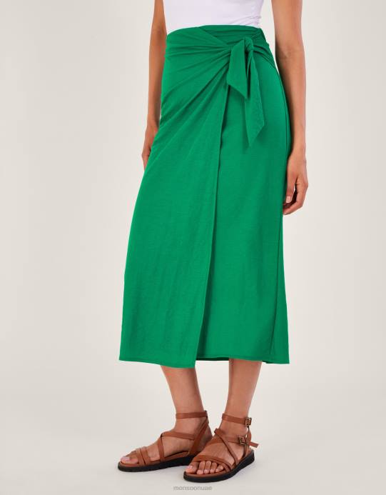 Monsoon نحيف تنورة ميدي ملفوفة من ويني D68H213 ملابس أخضر