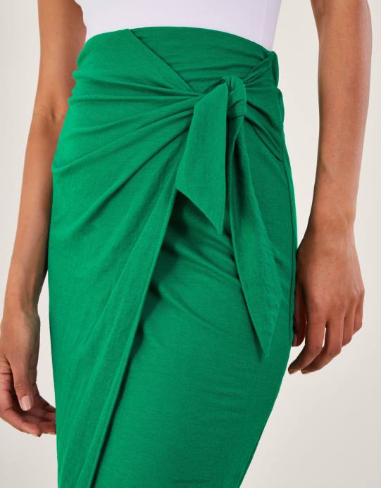 Monsoon نحيف تنورة ميدي ملفوفة من ويني D68H213 ملابس أخضر