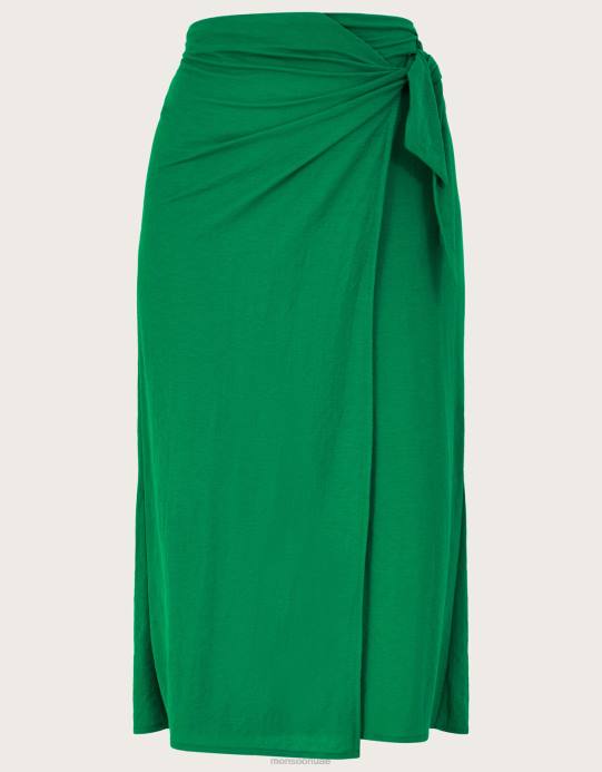 Monsoon نحيف تنورة ميدي ملفوفة من ويني D68H213 ملابس أخضر