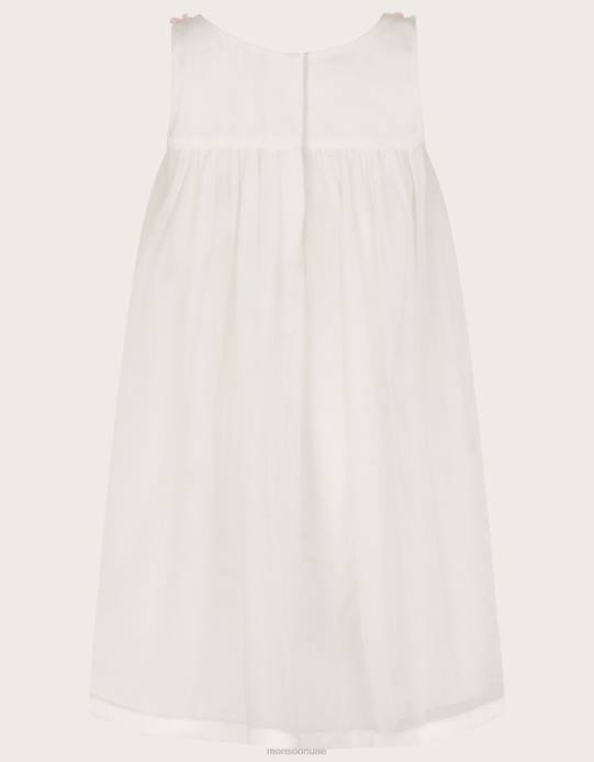 Monsoon بنت فستان بيبي فيونا ثلاثي الأبعاد على شكل زهرة D68H2144 ملابس عاج