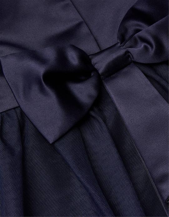 Monsoon بنت فستان وصيفة العروس من التول للأطفال D68H2146 ملابس الأزرق الداكن)