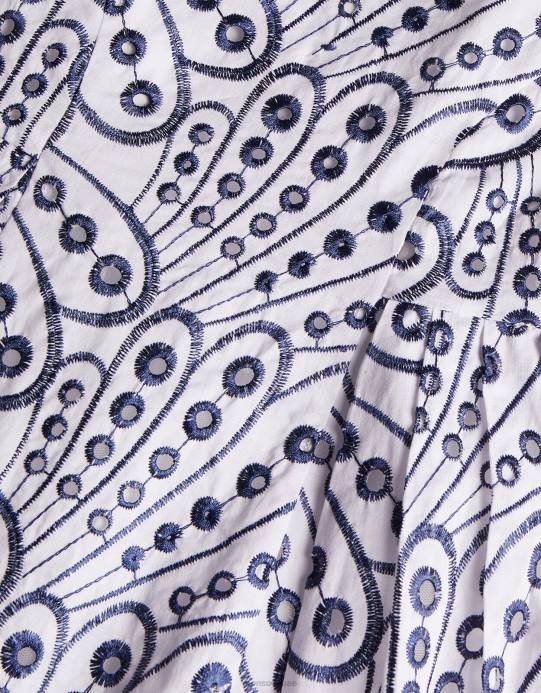 Monsoon بنت فستان مطرز بجناح الفراشة للأطفال D68H2155 ملابس الأزرق الداكن)