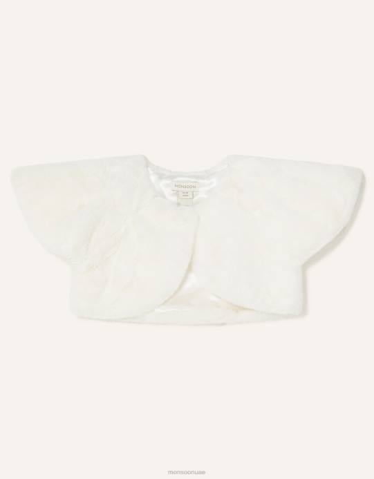 Monsoon بنت يتغاضى الطفل عن الفراء الصناعي D68H2156 ملابس عاج