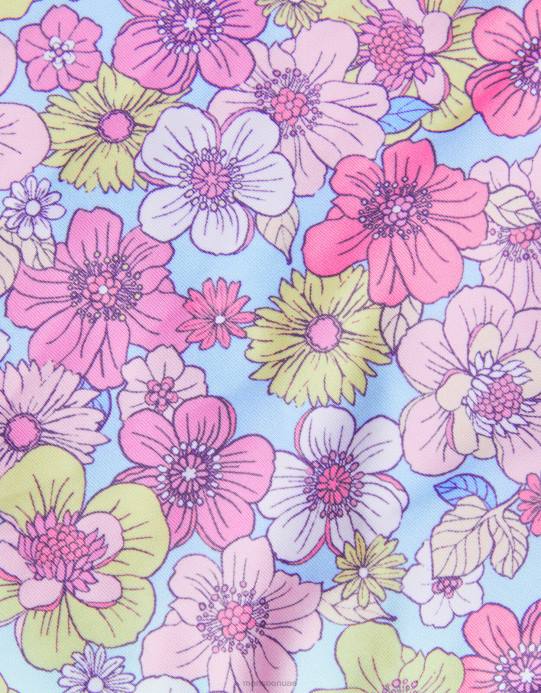 Monsoon بنت ملابس سباحة مكشكشة بزهور كلاسيكية للأطفال D68H2159 ملابس أزرق