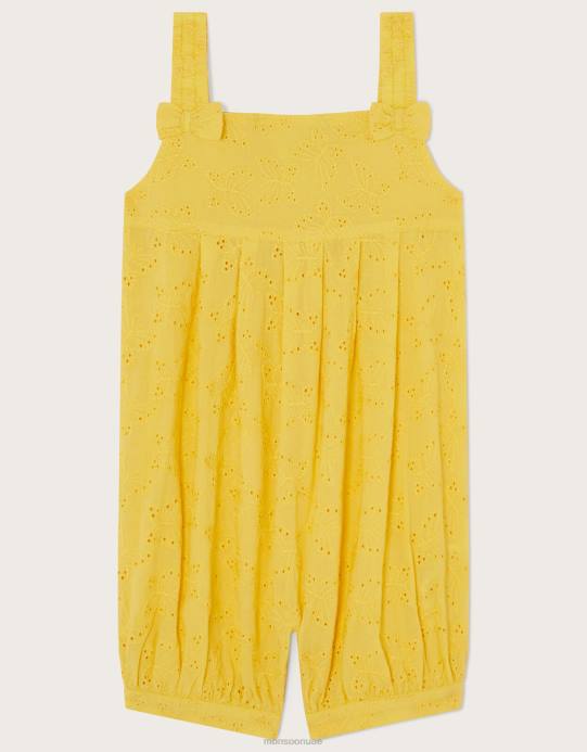 Monsoon بنت رومبير مطرز على شكل فراشة للأطفال D68H2161 ملابس أصفر
