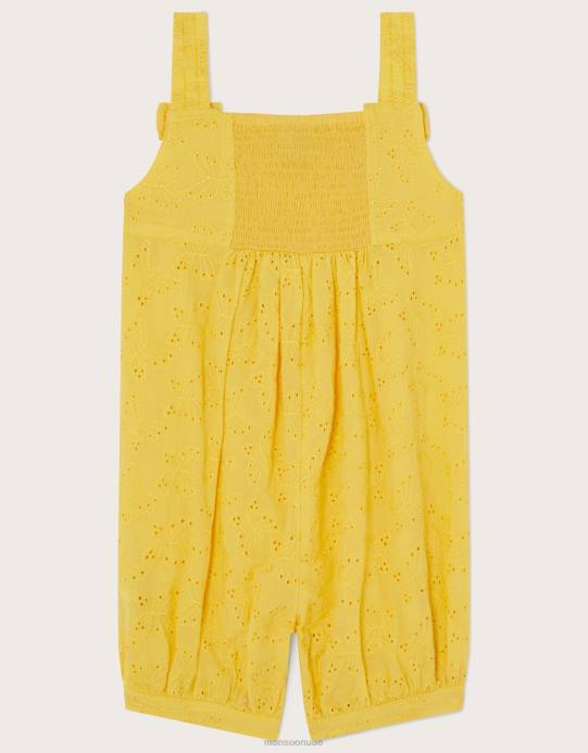 Monsoon بنت رومبير مطرز على شكل فراشة للأطفال D68H2161 ملابس أصفر