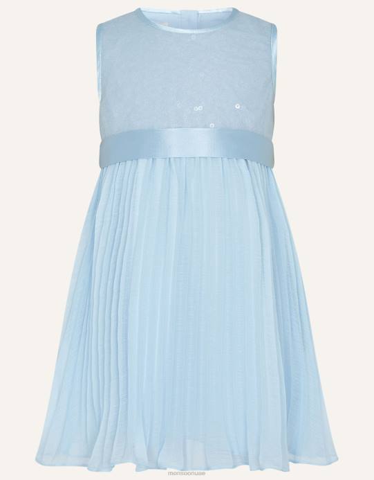Monsoon بنت فستان طفل كيتا الترتر D68H2173 ملابس الأزرق (الأزرق الشاحب)