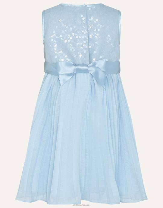 Monsoon بنت فستان طفل كيتا الترتر D68H2173 ملابس الأزرق (الأزرق الشاحب)