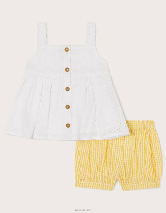 Monsoon بنت مجموعة بروديري اطفال D68H2174 ملابس أصفر