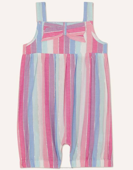 Monsoon بنت رومبير مخطط للأطفال D68H2177 ملابس متعدد