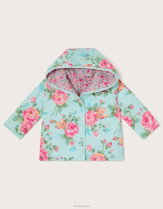 Monsoon بنت سترة بغطاء رأس قابلة للعكس لحديثي الولادة D68H2179 ملابس لون القرنفل