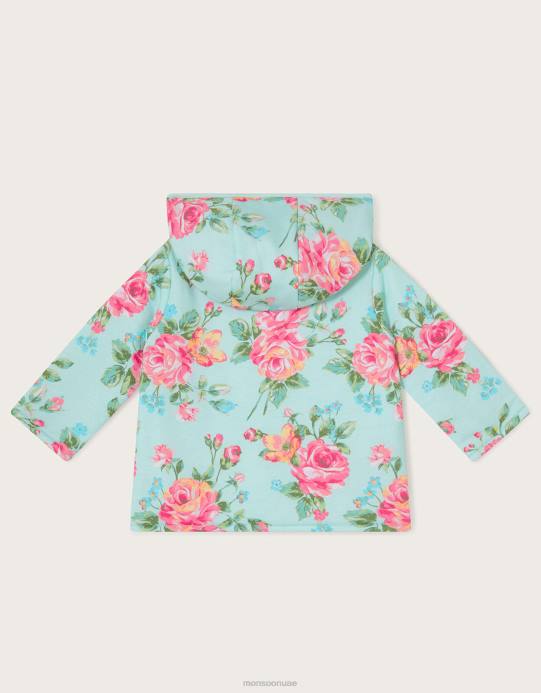 Monsoon بنت سترة بغطاء رأس قابلة للعكس لحديثي الولادة D68H2179 ملابس لون القرنفل