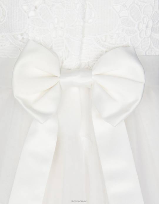 Monsoon بنت فستان تول من الدانتيل من بيبي أليس D68H2180 ملابس عاج