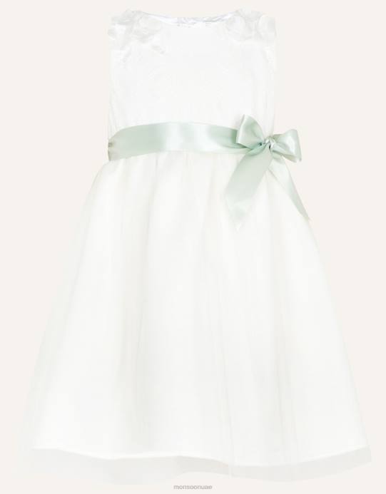 Monsoon بنت فستان وصيفات العروس بيبي فريا سكوبا D68H2184 ملابس عاج