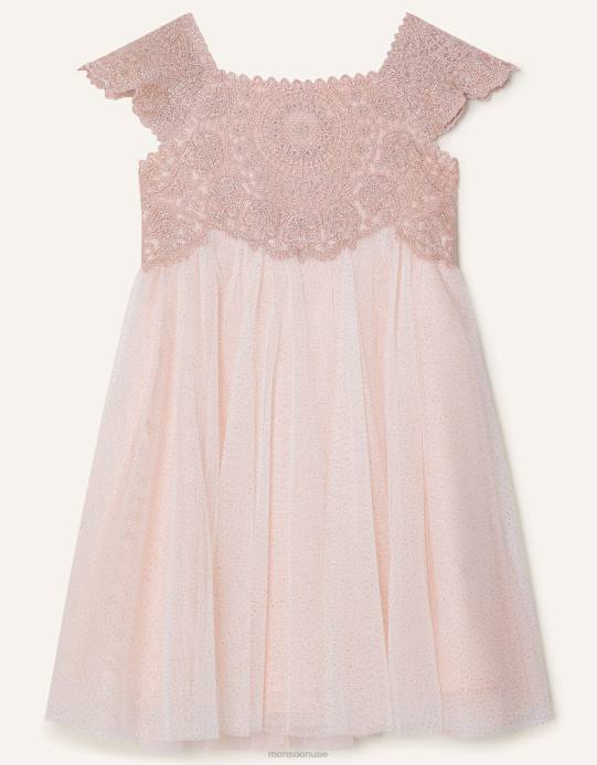 Monsoon بنت فستان بيبي استيلا D68H2187 ملابس لون القرنفل