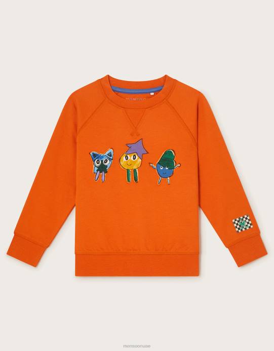 Monsoon ولد سترة وحشية برقبة دائرية D68H2189 ملابس البرتقالي