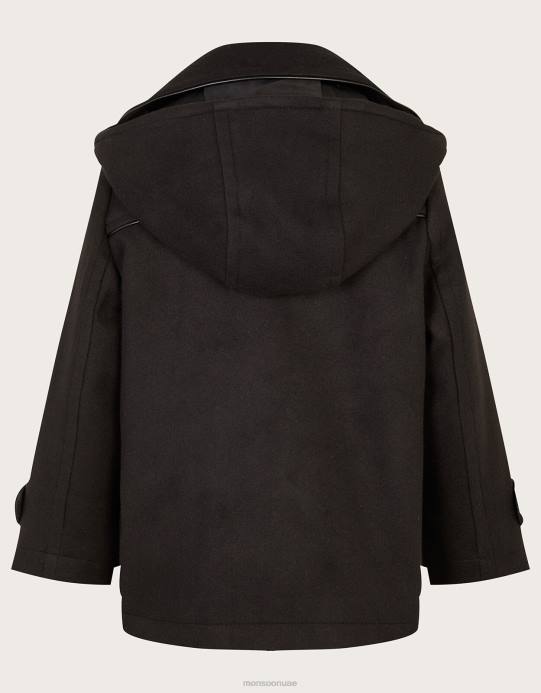 Monsoon ولد معطف مقنع D68H2192 ملابس أسود