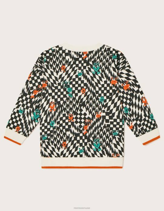 Monsoon ولد سترة متزلج بطبعة وحش D68H2201 ملابس عاج