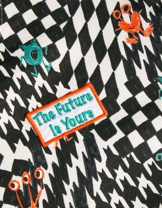 Monsoon ولد سترة متزلج بطبعة وحش D68H2201 ملابس عاج