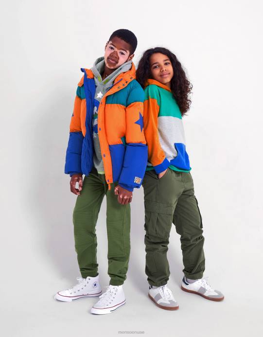 Monsoon ولد معطف منتفخ كتلة اللون D68H2203 ملابس متعدد