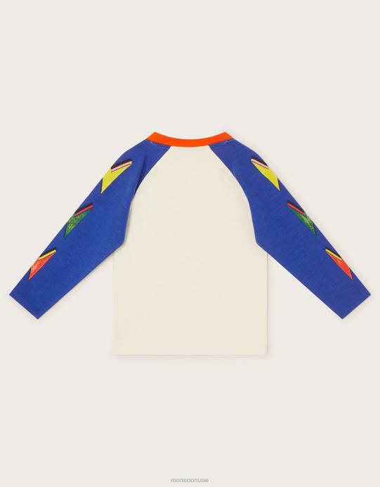 Monsoon ولد تي شيرت صاعقة البرق D68H2204 ملابس عاج