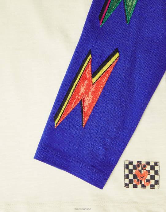 Monsoon ولد تي شيرت صاعقة البرق D68H2204 ملابس عاج