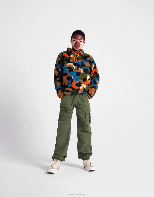 Monsoon أطفال سحب على السراويل البضائع D68H2212 ملابس الأخضر (الكاكي)