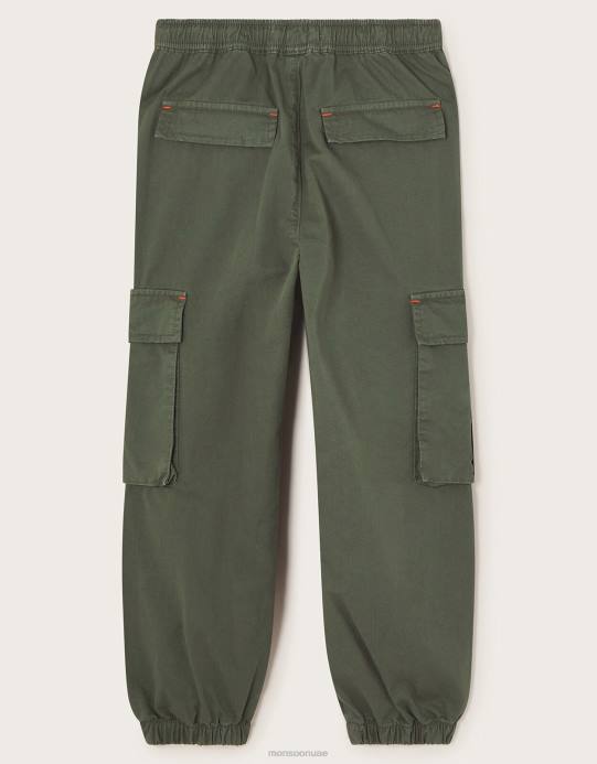 Monsoon أطفال سحب على السراويل البضائع D68H2212 ملابس الأخضر (الكاكي)