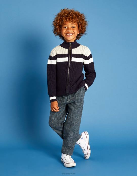 Monsoon ولد سترة متماسكة بسحاب D68H2217 ملابس الأزرق الداكن)