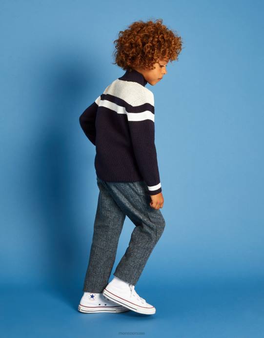 Monsoon ولد سراويل متعرجة D68H2221 ملابس رمادي