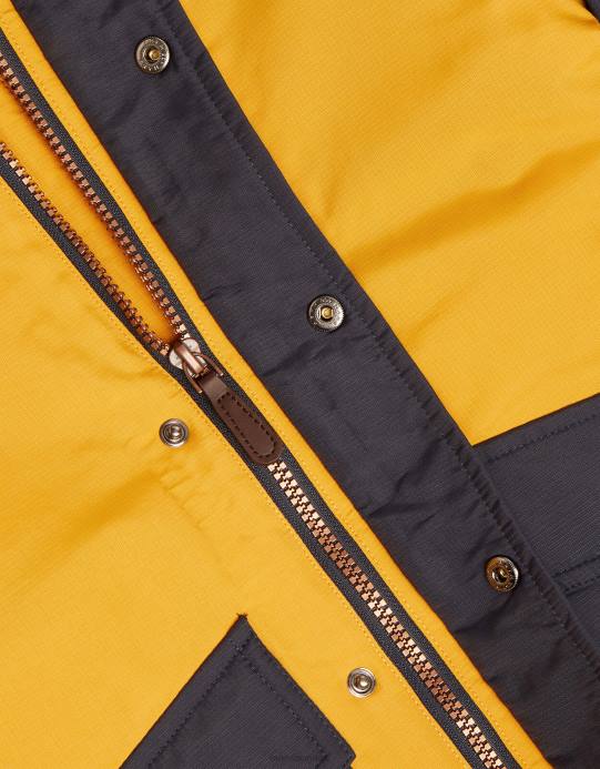 Monsoon ولد معطف باركا بغطاء رأس متباين D68H2222 ملابس الخردل الأصفر)