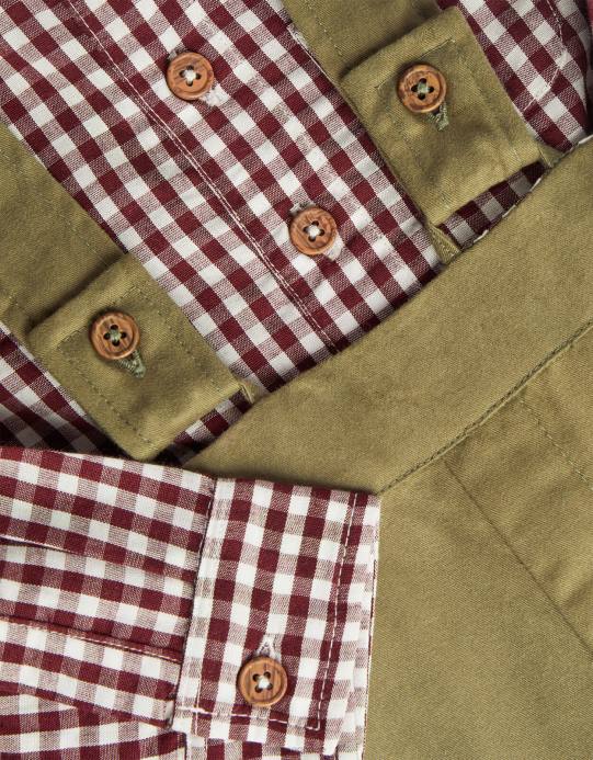 Monsoon أطفال طقم قميص وملابس داخلية من القماش القطني لحديثي الولادة D68H2224 ملابس الأخضر (الكاكي)