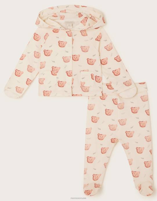 Monsoon أطفال مجموعة جيرسي الدب حديثي الولادة D68H2226 ملابس عاج