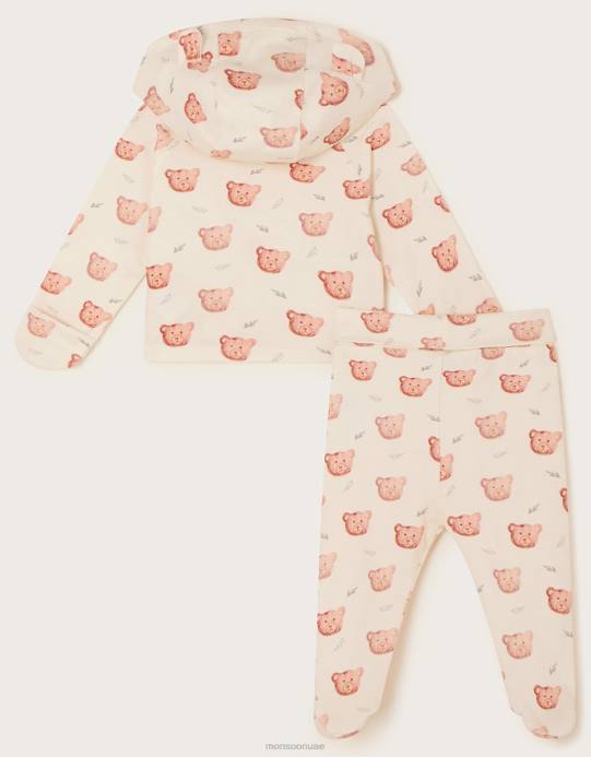 Monsoon أطفال مجموعة جيرسي الدب حديثي الولادة D68H2226 ملابس عاج