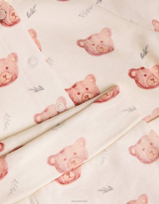 Monsoon أطفال مجموعة جيرسي الدب حديثي الولادة D68H2226 ملابس عاج