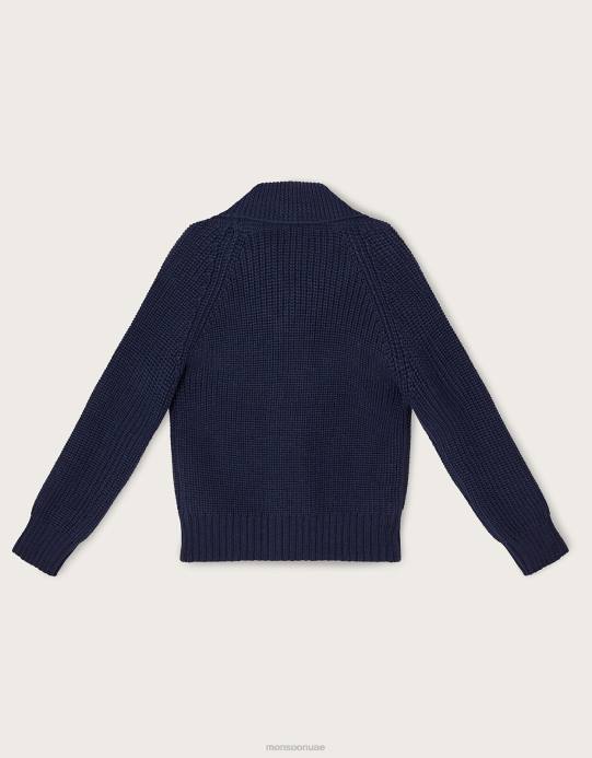 Monsoon ولد سترة طوق شال D68H2227 ملابس الأزرق الداكن)