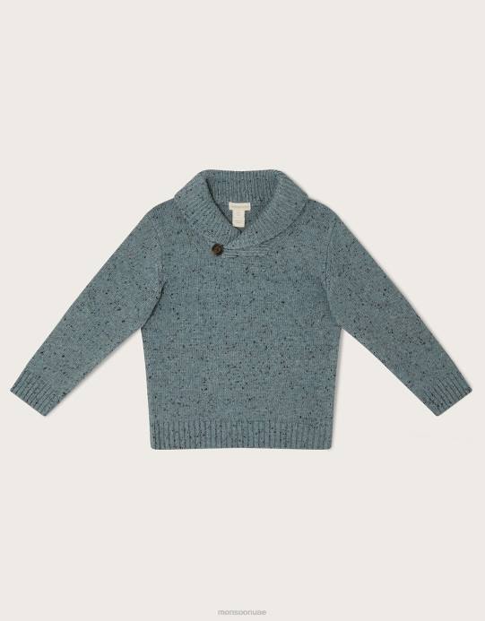 Monsoon ولد البلوز طوق شال D68H2240 ملابس أخضر