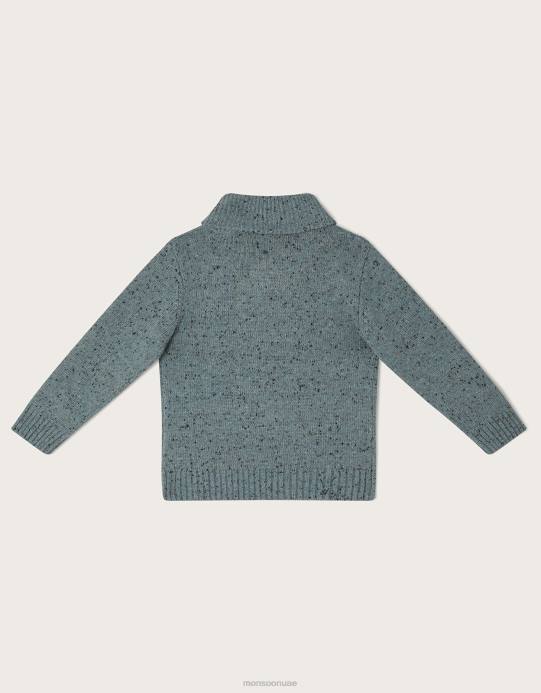 Monsoon ولد البلوز طوق شال D68H2240 ملابس أخضر