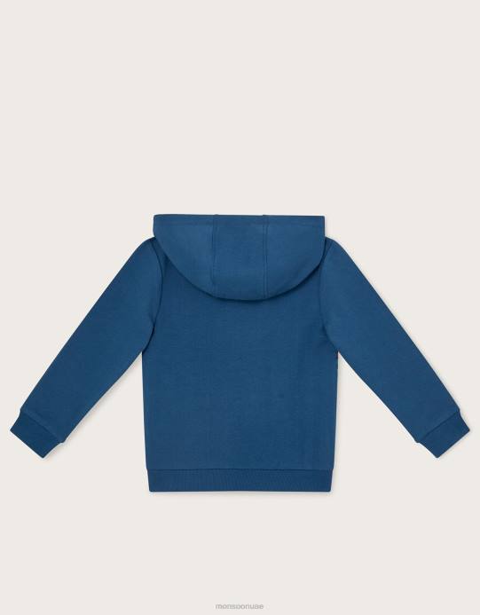 Monsoon ولد هوديي الديناصور D68H2253 ملابس الأزرق الداكن)