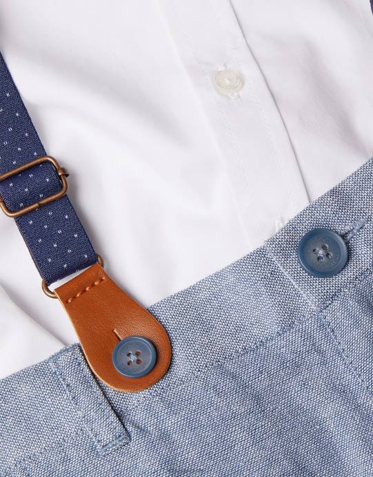 Monsoon ولد طقم ناثان مكون من ثلاث قطع من الأقواس والسراويل القصيرة D68H2256 ملابس أزرق